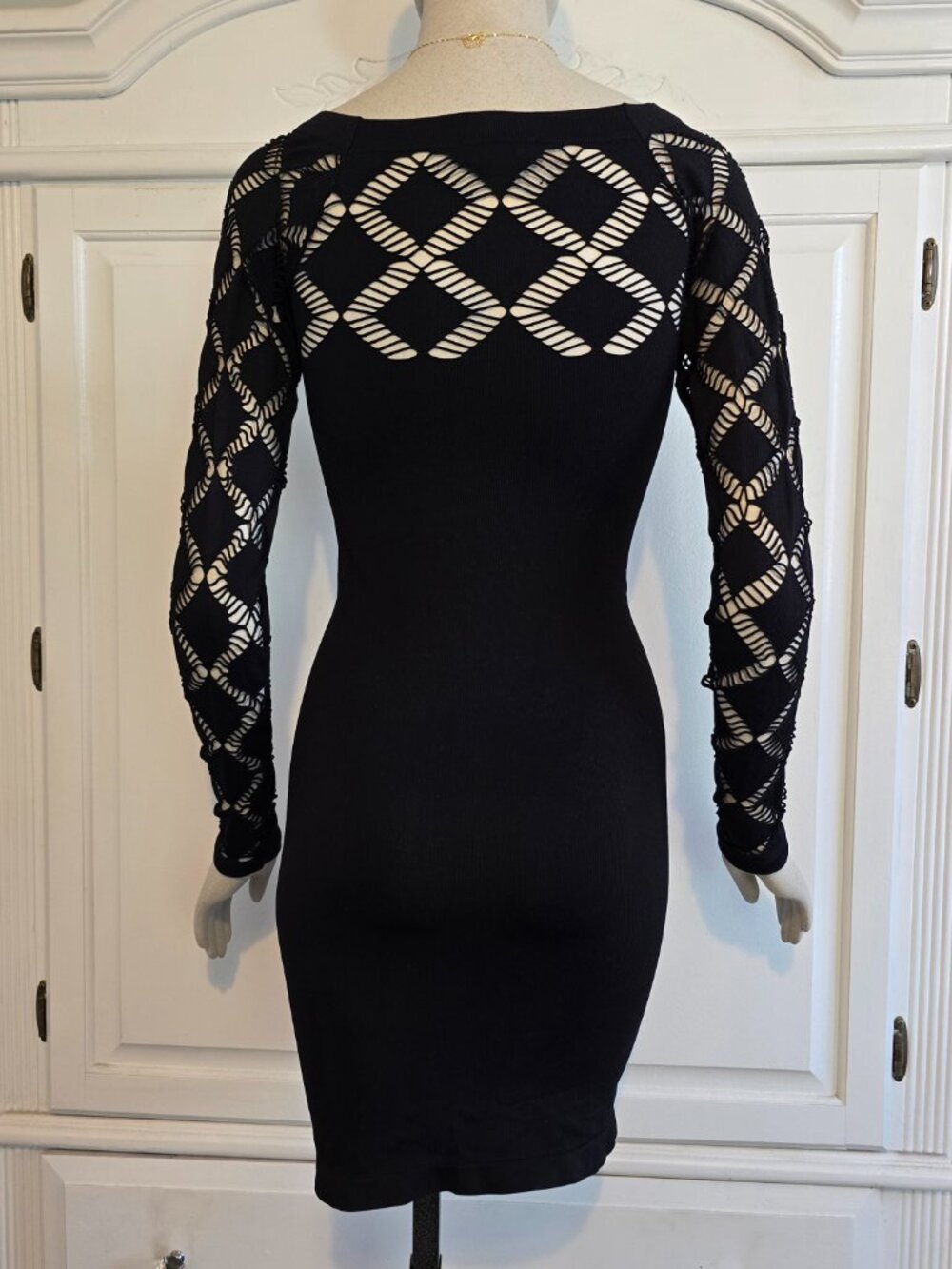 bebe Black Bodycon Mini Dress, Size P/S P/P - Picture 5 of 12